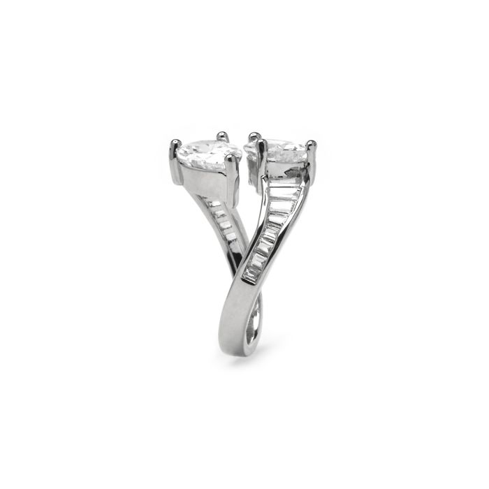 Bague - LUXENTER - Darbia - Zircone brillante - Finition argent - Largeur 16,6 mm