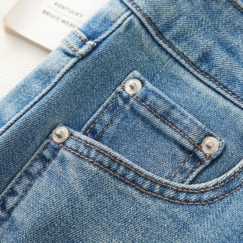 Women's Light Blue High-Waisted Slim-Fit Straight-Leg Jeans - Spring 2025, Pear-Shaped Slimming, Versatile Design