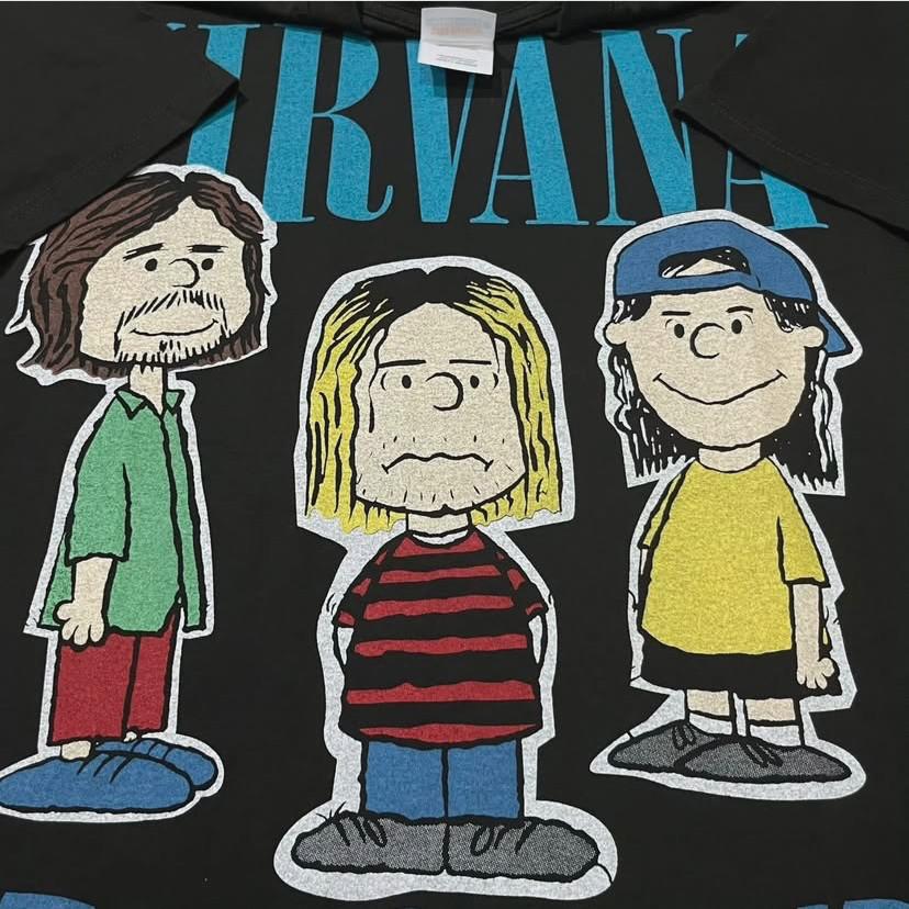 

Винтажная NIRVANA Peanuts Snoopy Курт Кобейн Nevermind Пародия на рок-группу L ПЕРЕПЕЧАТКА 3XL