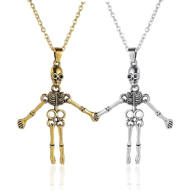 2Pcs Lovely Magnetic Love Heart Ghost Pendant Necklace Set for Women Men Best Friend Enamel Mutual Attract Magnet Couple Matching Necklace Halloween