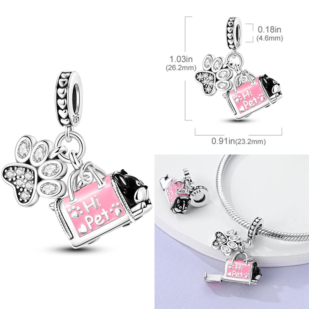 Pink Series Charmscopper Perfume Butterfly Charm Beads Pendent Dangle Fit Original Bangle Charm Bracelet Diy Women Jewelry