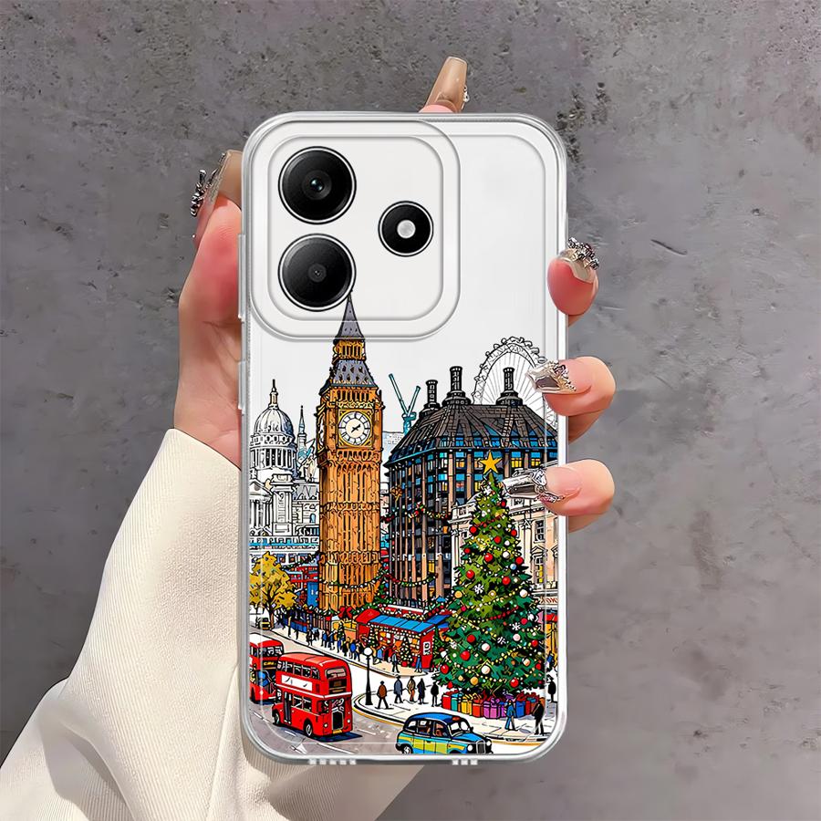 Winter Village Christmas Soft Phone Cover Case for Xiaomi Redmi Note 14 Pro Plus 9 10 14C 12S 10S Note 13 A4 12 11S 13C 11