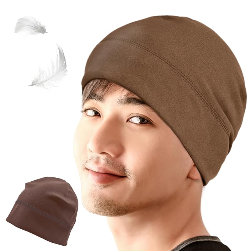 

[eggpass] inner cap hat Thin cycle cap helmet inner cold protection cap knit hat unisex bicycle cycling bike for skis earmuffs (brown)