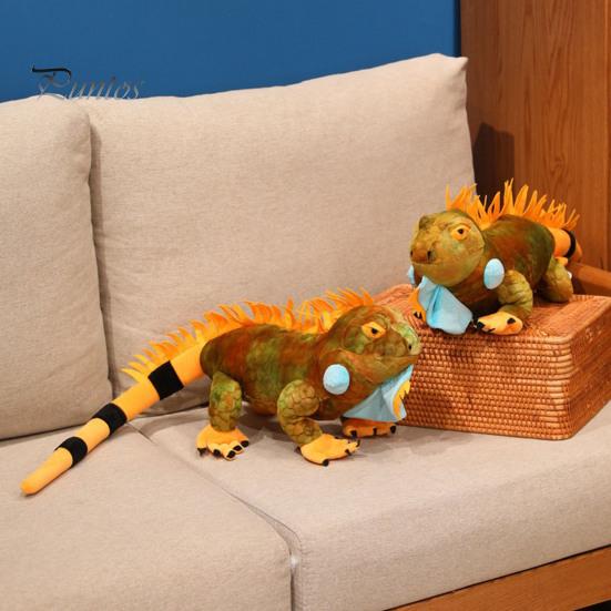 Realistic Back Spines Plush Toy Iguana Toy, 80cm Lifelike Lizard Stuffed Animal with Soft Durable Polyester Fur, Long Tail Decor, Novelty Desk