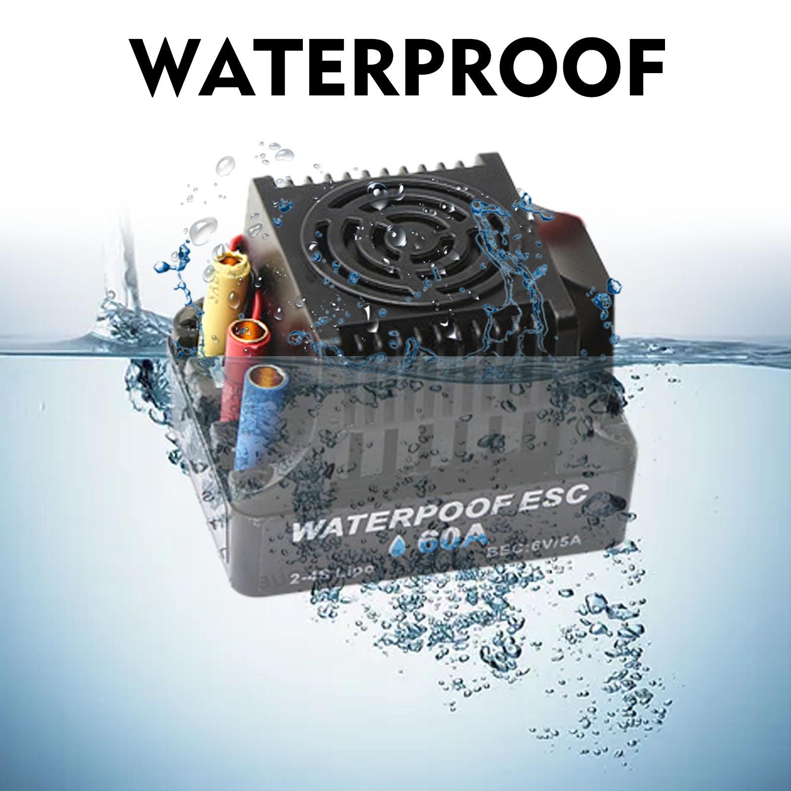 

GTSKYTENRC 3650 Brushless Motor 3600KV Waterproof Motor 60A ESC T Plug for 1 10 RC Car Truck