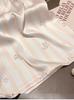 Women's Short-Sleeve Striped Cartoon Mulberry Silk Pajama Set