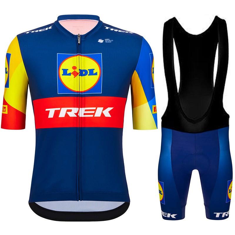 Mens Cycling Jersey Bib Shorts Set Breathable Quick-Dry Short Sleeve Bike Outfit Road Mountain Biking