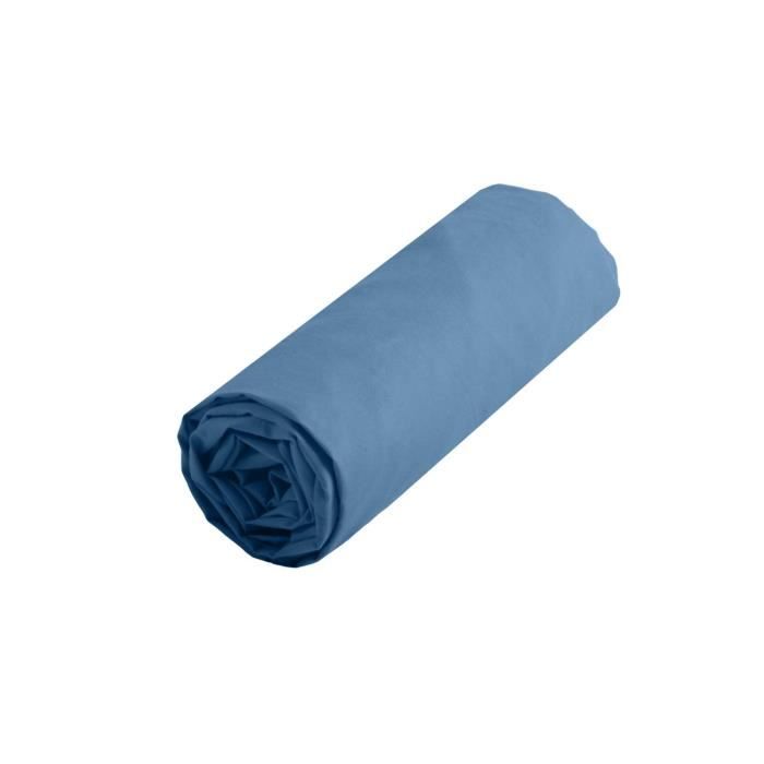 Fitted Sheet - Alicia - 160x200 Cm - 100% Cotton - 25 Cm Pocket - Jean Blue