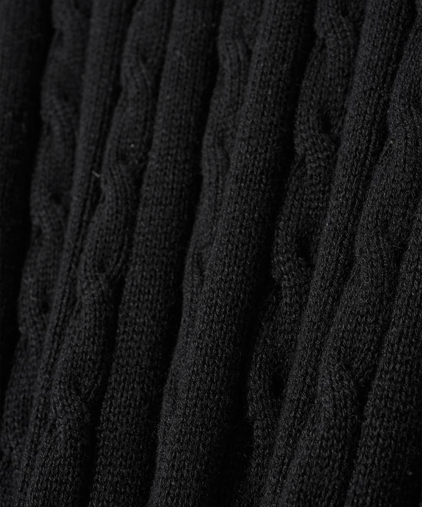 YALE Y Logo Cable Round Knit Black