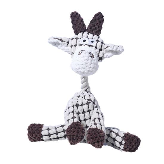 Plush Animal Dog Toy Squeaky Donkey Dog Giraffe Dog Chew Toy Stuffed Animal Toy for Puppy Teething Interactive Tug-of-War D