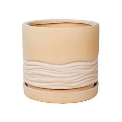 8 Inch Round Terracotta Plant Pot with Drainage Saucer Durable Eco-Friendly Indoor Outdoor Planter Succulents Flowers and