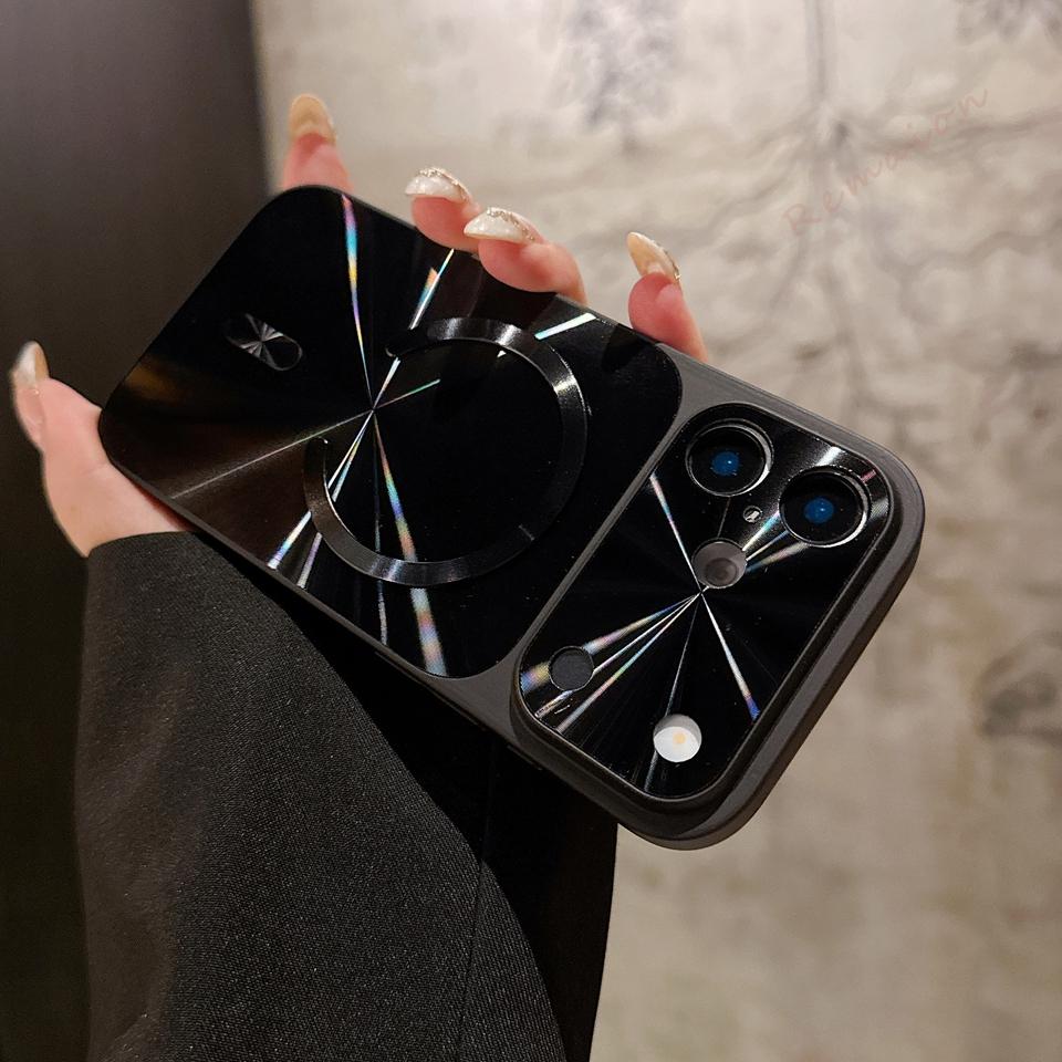 Big Windows Magnetic Phone Case For iPhone 17 13 14 15 16 Pro Max Air Magsafe Official CD Laser Shockproof Protector Cover