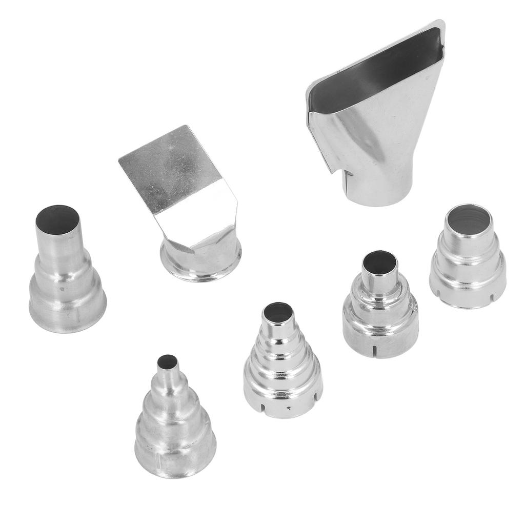 7Pcs 35mm Heat Gun Nozzle Set Stainless Steel Hot Air Gun Nozzle for Pipe Welding PVC Shrinking