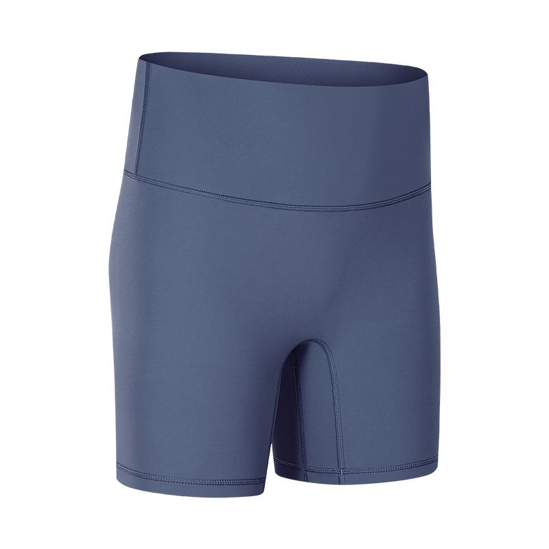 Lu Same Yoga Shorts Women's 2025 Best Selling Nude Feel No Embarrassment Line Slim Fit Sports Shorts Outdoor Fitness Pants