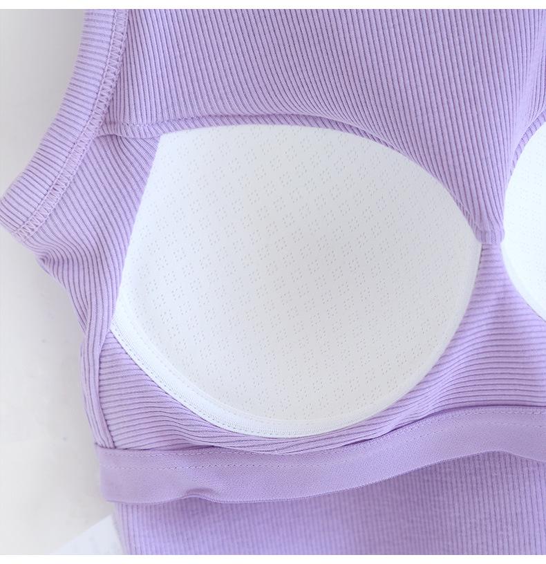 Women's Slimming Tank Top with Bra Pads, Cropped Waist Length
