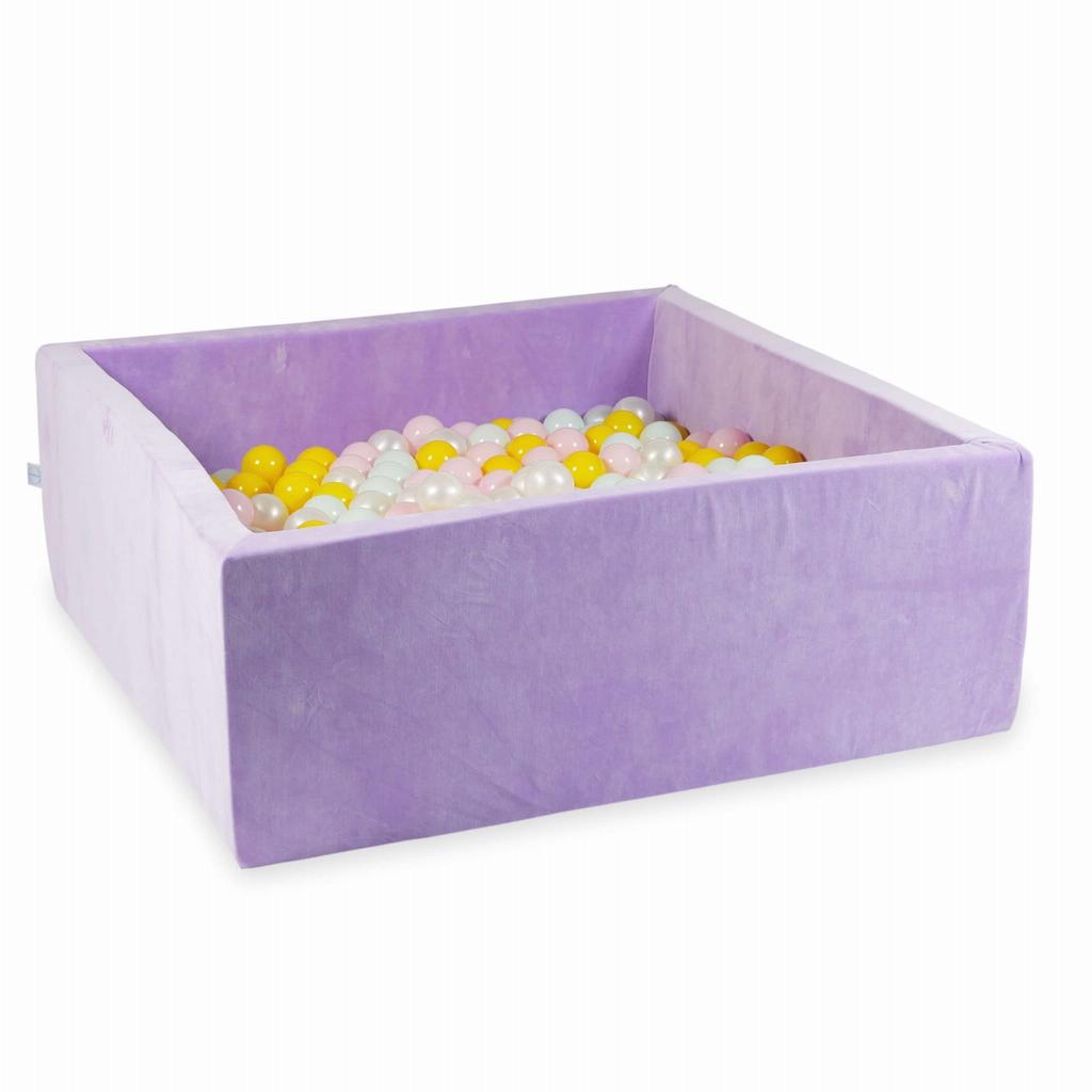 Suchy Basen 110X110X40 Velvet Soft Fioletowy Z Piłeczkami 600 Szt: Perłowe, Jasnoróżowe, Żółte, Jasnomiętowe