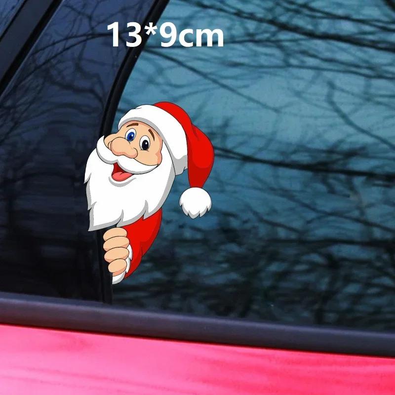 

Christmas Creative Car Stickers Funny Santa Claus Vehicle Decals Auto Window Santa Claus Decorations Vehicle Supplies