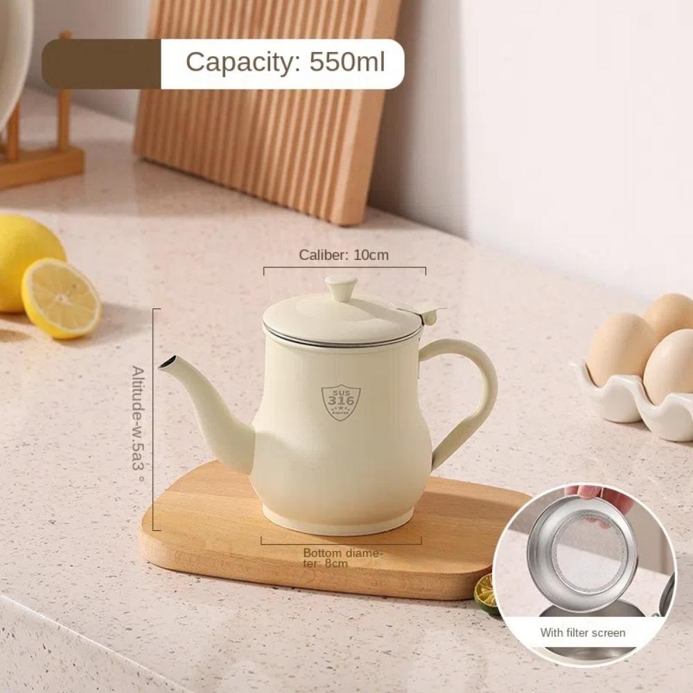 Haushalts-Öltopf Edelstahl mit Filter Ölspender Flasche Weiter Mund Große Kapazität Ölaufbewahrungsbehälter