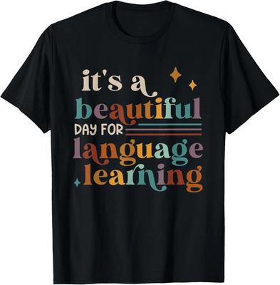 To Piękny Dzień Na Naukę Języków E Koszulka Premium Bawełniana Camisas Streetwear Koszulka Unisex