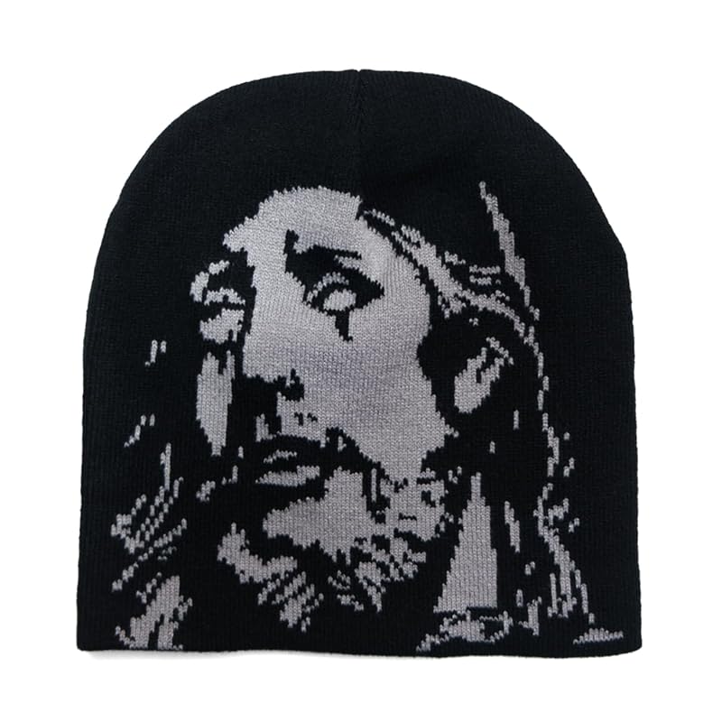 

[NAMEOF] jesus Christ jacquard beanie knit hat hat watch cap Y2K 00s sporty grunge fashion South Korea street fairy grunge unisex men s ladies (JP,