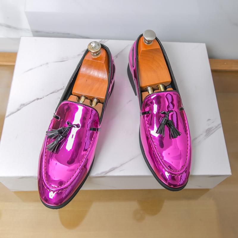 

Модные Новые Мужские Остроносые Блестящие Кисточки Лакированная Кожа Туфли Платья Мужская Роскошь Дизайнер Формальные Свадебные Выпускной Вечер Вечер Встречи Обувь 38