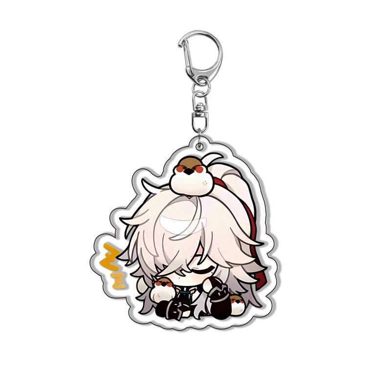 Acrylic Keychains Honkai Star Rail Tingyun Elysia Asta Herta Jing Yuan March 7th Yanqing Key Chain A String Bag Backpack Pendant