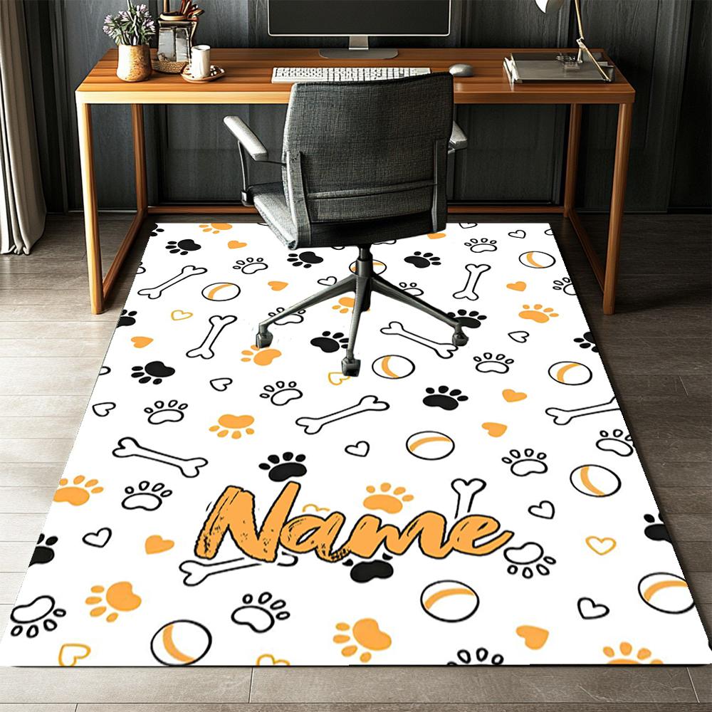 Custom Name Dog Printed Carpet,Rug for Office Chair Living Room Bedroom Kitchen Room Decor Gifts.
