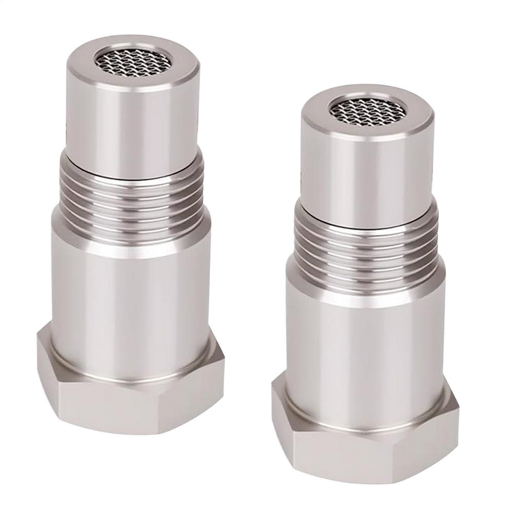 O2 Sensor Spacer Adapter 2 Pieces Stainless Steel O2 Sensor Plug Automotive Replacement Connector For Engine Bypass Drain Spark