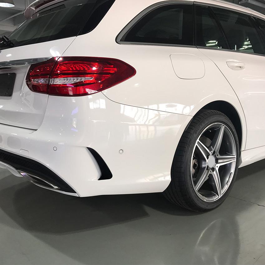 AM-Zadní nárazník Spoiler Boční Canard Pro Mercedes Pro Benz Třída C Kombi S205 C180 C200 Pro AMG Černý