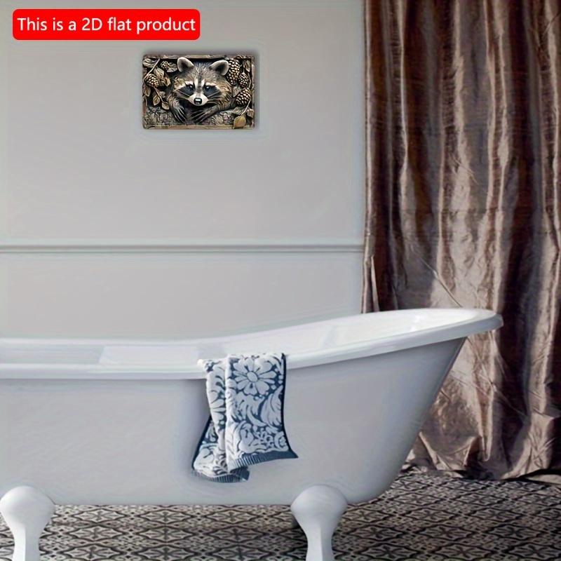 2d Flat 30*20cm, Raccoon, Wooden Logo Fun Vintage Compact Wooden Logo, Wall Decor, Home Decor, Wooden Logo Poster Holiday Gifts, for Home, Kitchen