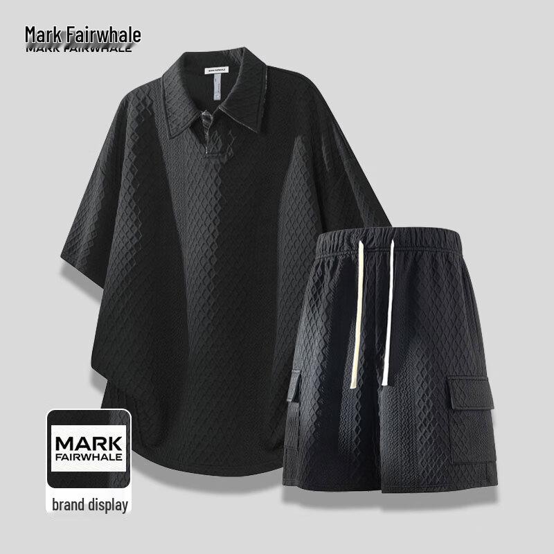 MARK FAIRWHALE Men s Short Sleeve Waffle Knit Sport Set 5XL