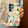 ins retro color glass flower Samsung S26Ultra mobile phone case anti-drop two-in-one film case S23 light luxury premium sense
