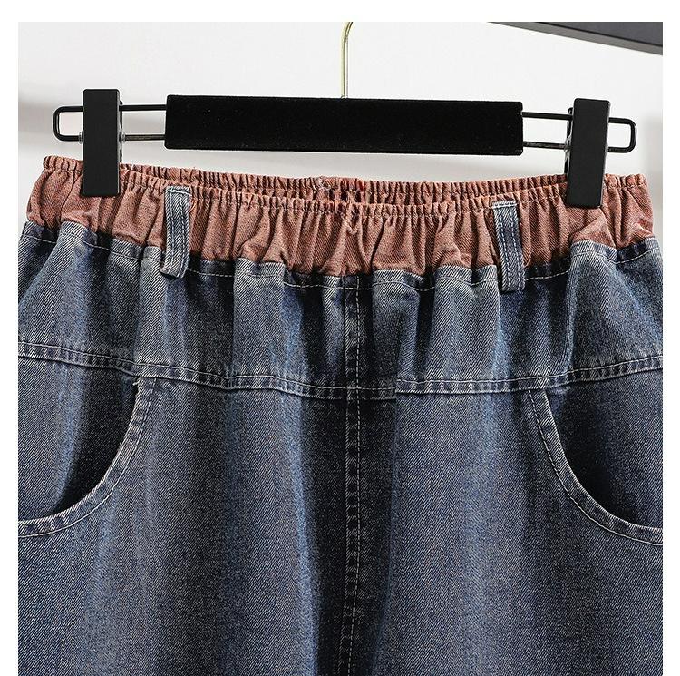 Vårdenimbyxor, Harembyxor med hög midja, Tvättade Morotsbyxor i Plus Size, Byxor, Niopointbyxor, Harembyxor, Dam