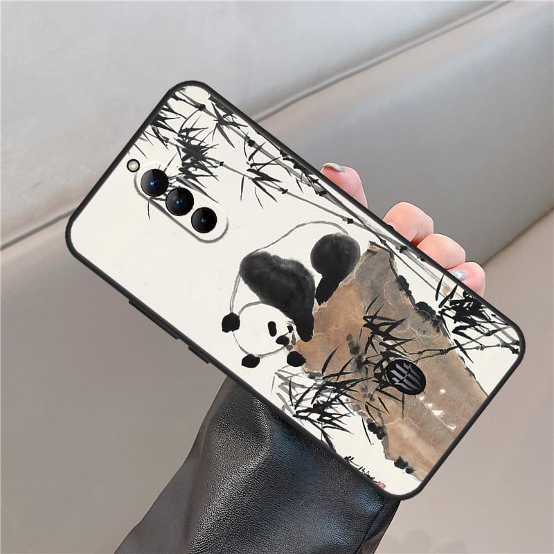 Chinese Bear Panda Case For ZTE Nubia Red Magic 6 7 6S 7S 8S 9S Pro 5G 6R RedMagic 10 Air 8 9 10 Pro Plus Cover