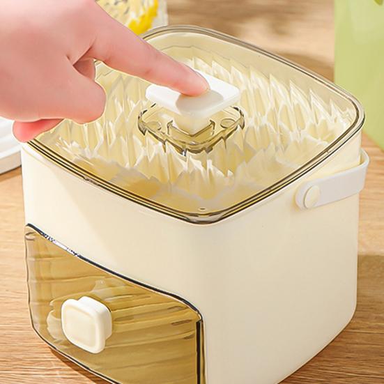 48 Cube Ice Maker with Easy Push Release Lid Ice Bin Built-in Storage Box Ice Cube Tray for Whiskey Cocktails Coffee Beverages