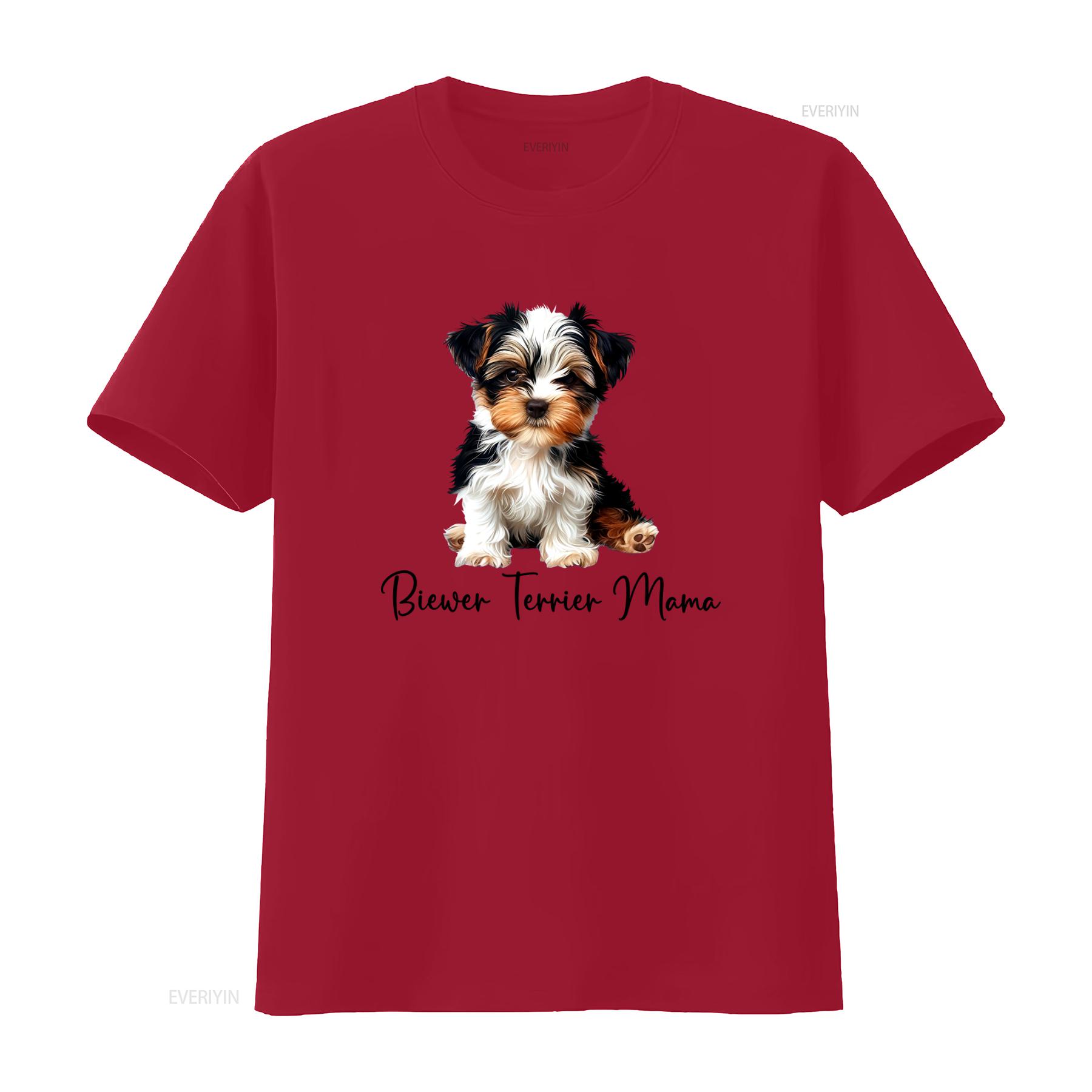 Adorable Biewer Terrier Mama T Shirt for Dog Loving Moms Soft Stylish Pet Lover vintage Washed Stretched streetwear S