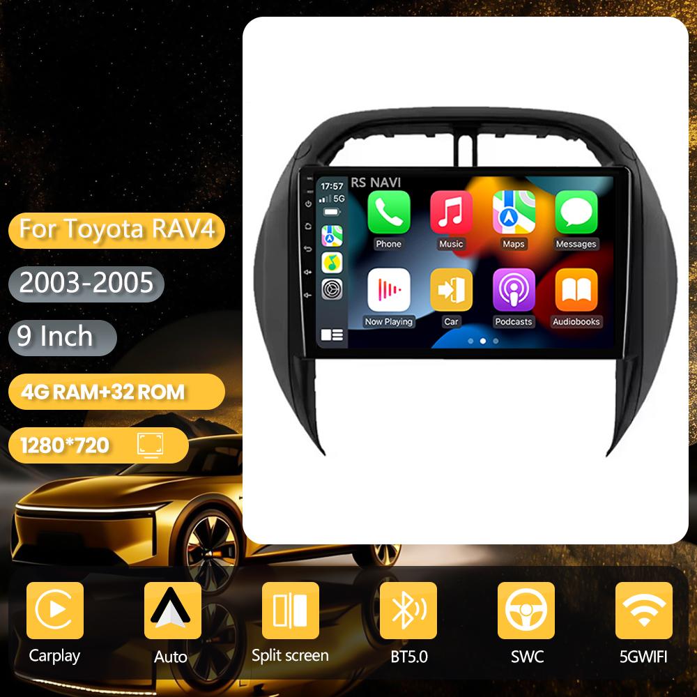 Android 16 Plug and Play Car Radio for Toyota RAV4 RAV 4 2003 - 2005, Carplay Screen, DAB+ Multimedia Player, 2K Car Radio, GPS