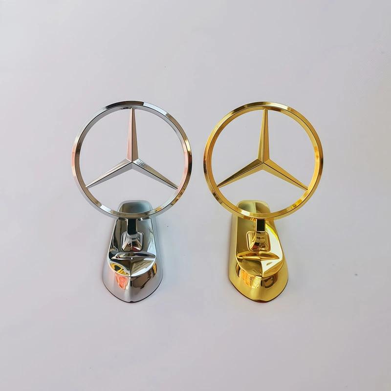 Emblem Badge Car Hood Front Chrome Logo Luxurious Plated For Mercedes Benz Hood with Wing C200 R300 E260 S450 S350