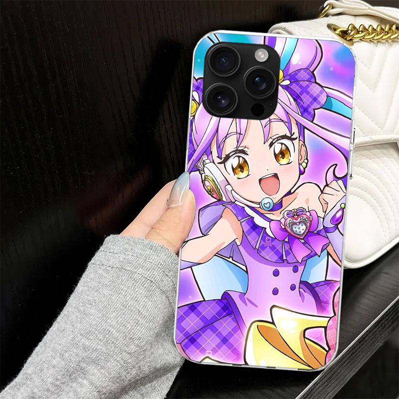 Pretty Cure Anime Case for iPhone 17 Air 16 16E 15 14 11 Pro Max Soft Phone Cover 12 13 Mini 7 SE 2020 8 Silicone Black Capa