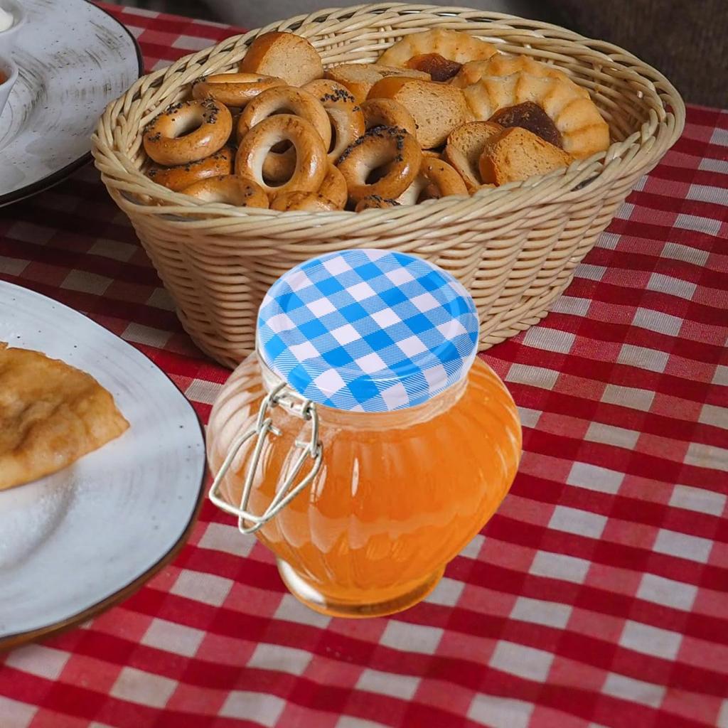 Alipis 50pcs Sky-Blue Tinplate Jar Lids, Airtight Sealing Caps for Jam, Pickles, and More, Reusable and Iron Covers for Canning Jars, 2.59 Inch