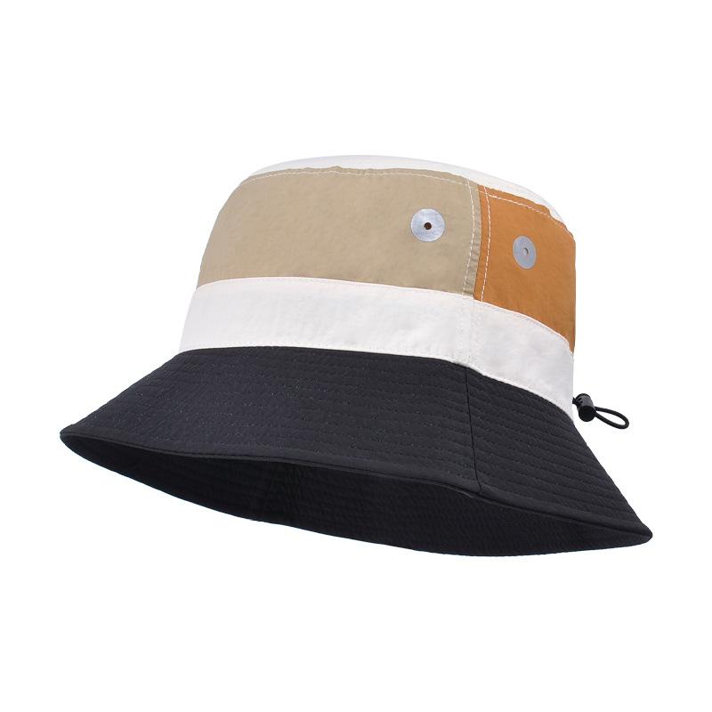 Children's hat quick-drying waterproof color matching bucket hat outdoor travel breathable sunscreen hat men's thin big-brimmed sun hat