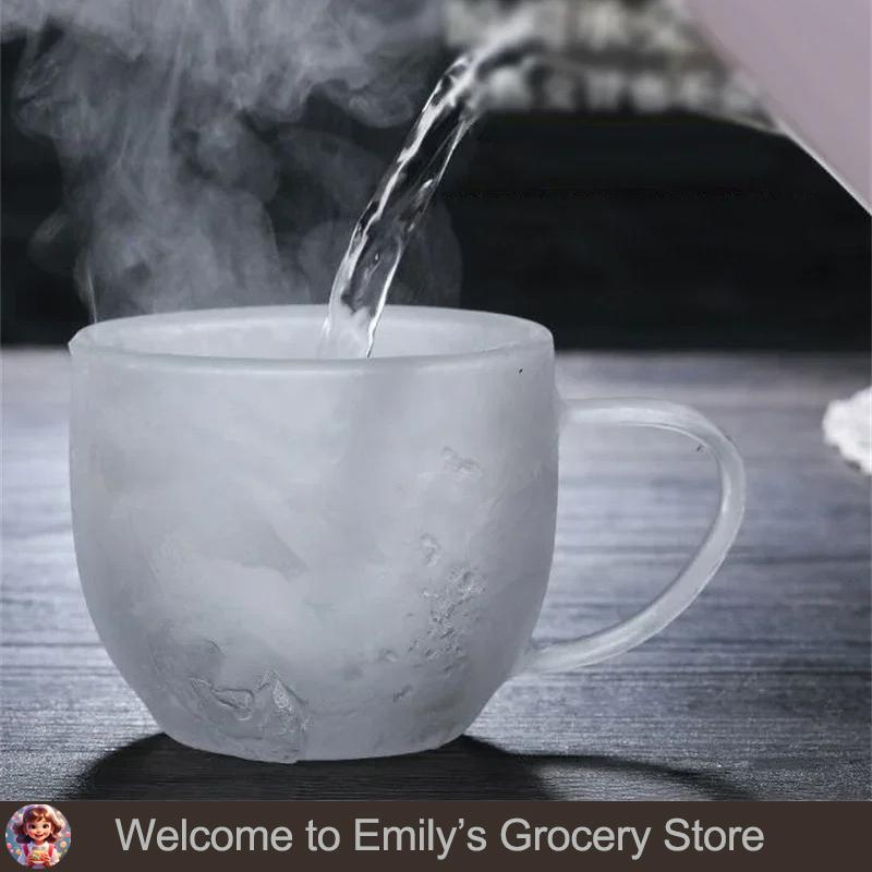 150-350ml Dvojstěnné skleněné hrnky na kávu Tepelně odolné Vysoké borosilikátové sklo Hrneček s uchem Mléko Džus Voda Průhledné hrnky Dárek