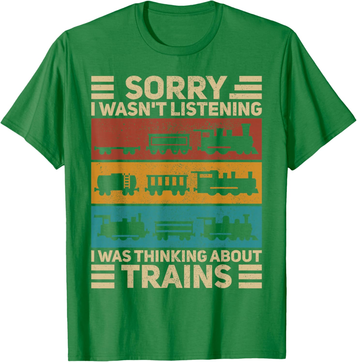 Retro Wagon Train Lover Model Railroad Conductor Funny Train T-Shirt S