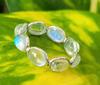 Natural Rainbow Moonstone 925 Sterling Silver Eternity Ring 6.75 US Gift A-19