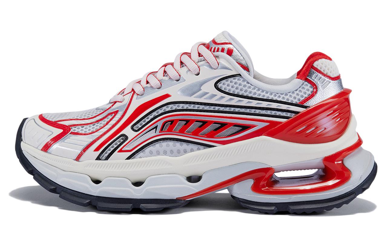 Li Ning Furious Rider BOW Скользкие Устойчивые к истиранию Низкие Повседневные Кроссовки Мужские Красный Белый AZGT067-3 42