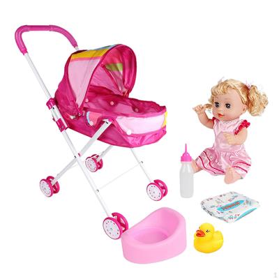 Simulation Stroller Pretend Play Toy Decor for Toddlers