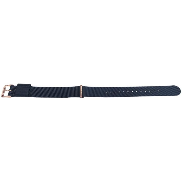 Bracelet de montre - MY-MONTRE - Bayswater - 20mm - Bleu - Attaches doré rose