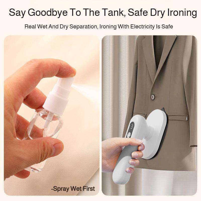 Handheld Cordless Electric Iron Portable Non-steam Type Works with Water Spraying Remove Clothes Wrinkles for Travel Home Use
