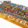 Meetee 1/2/3 Yards 16cm Paillettenfransen Quasten Ethnisches Spitzenbesatzband Fransen Latin Dance Rock Bekleidungsverzierung Nähzubehör