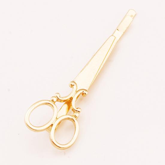 Barrette à cheveux ciseaux créatifs tendance pour femmes couleur dorée accessoire pour cheveux épingle à cheveux
